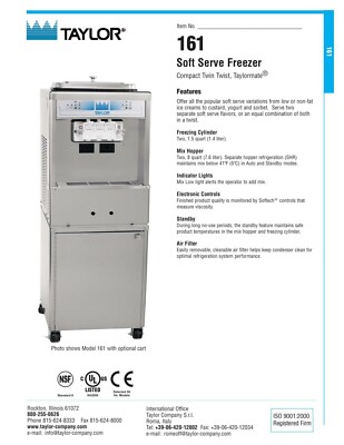 Taylor 161 ice cream machine hotsell
