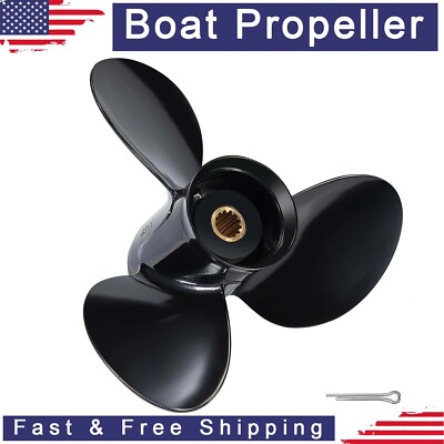 Boat 12 1/4x15 Aluminum Outboard Propeller For Evinrude 40-75hp 13 Spline Tooth