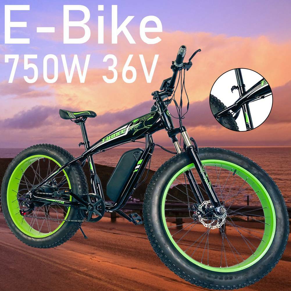 Green Bike USA GB1 750 fat tire folding Electric Bicycle 750W+48V MAG