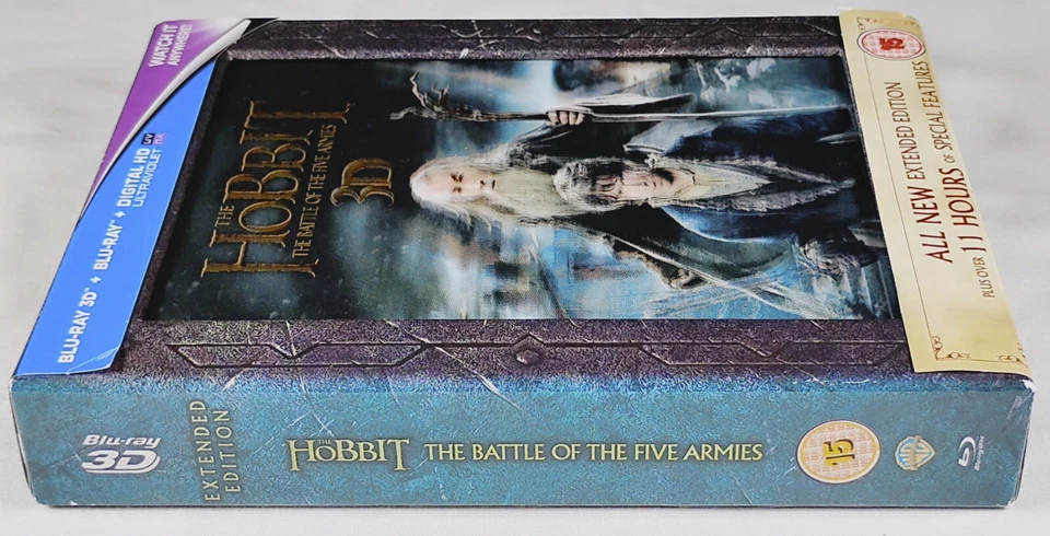The Hobbit Battle of the Five Armies 3D Blu-Ray EXTENDED EDITION Used Misprinted - Image 3 of 4