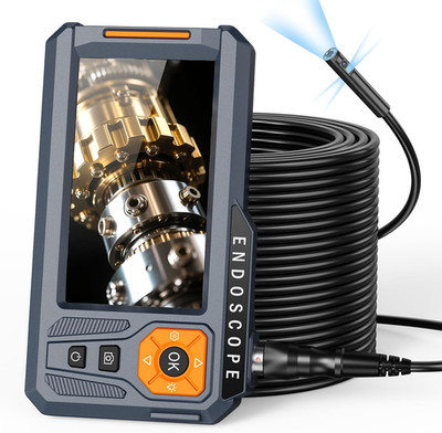 50FT Triple Lens 5'' IPS Borescope Inspection Camera,  1080P Digital Video Endosc