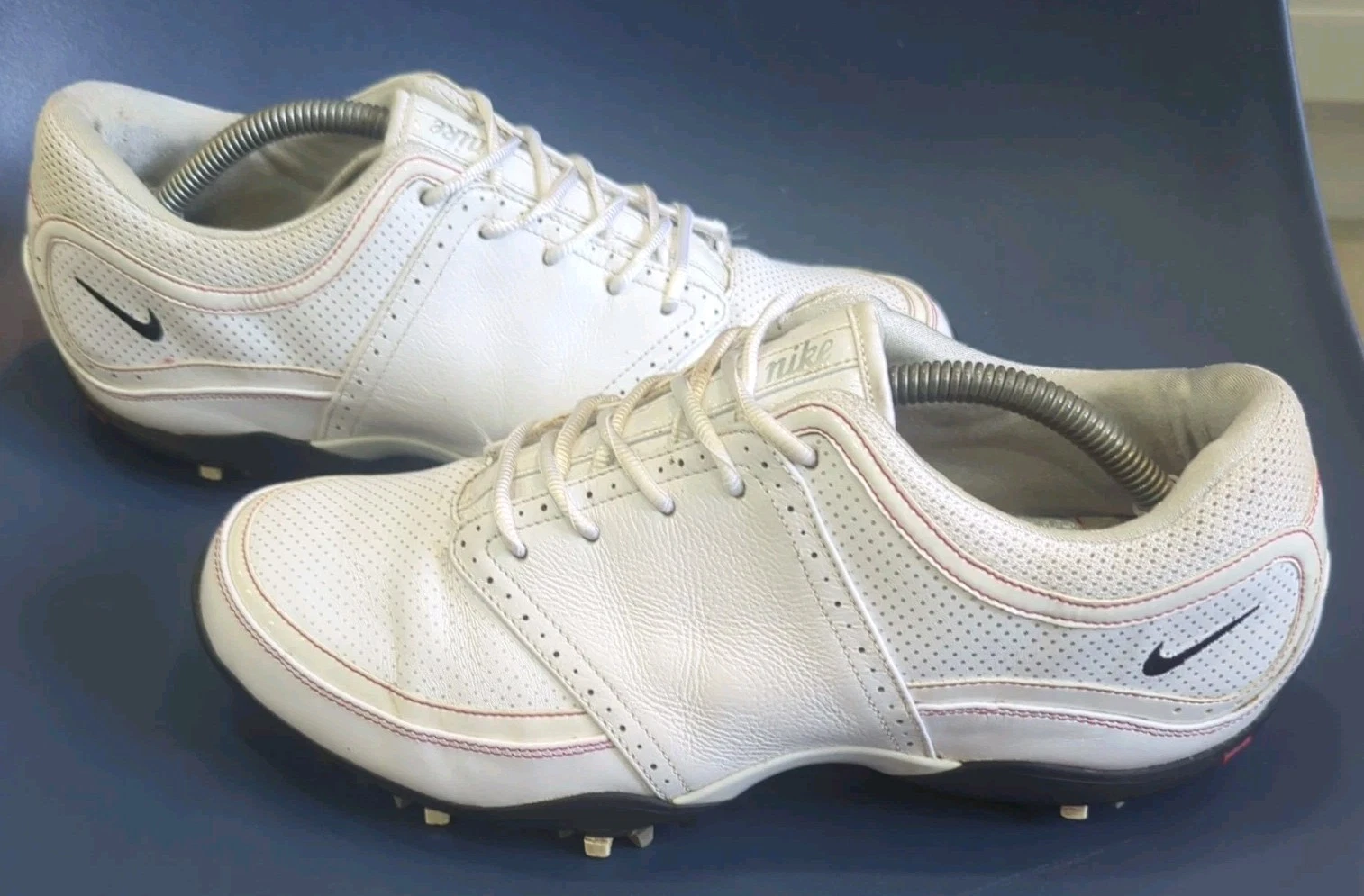 Scarpa da golf vintage Nike Air Zoom Elegance in pelle bianca da donna taglia UK 6 5 impermeabile