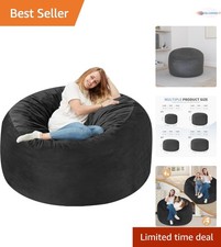 3FT Bean Bag Chair Memory Foam Filled Velvet Large Soft Sofa for Lounging