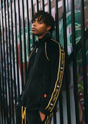 Reigning Fury | King Fury Black Velour Full Zip Jacket Long Sleeve Size Medium