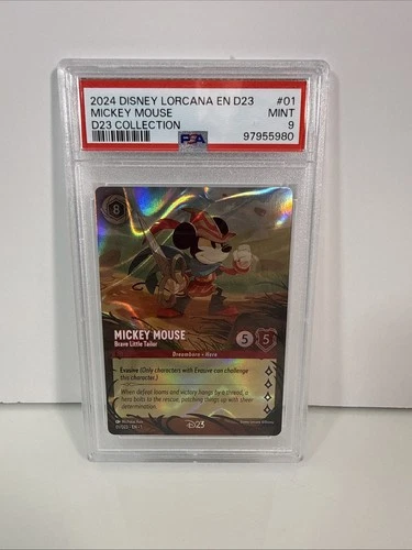 2024 DISNEY LORCANA D23 COLLECTION MICKEY MOUSE BRAVE LITTLE TAILOR #1 PSA 9