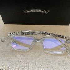 Chrome Style Hea ts Retro Frame Glasses Women Men Eyewear Clear Sliver 57-18-145