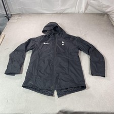 Tottenham Hotspur Jacket Mens Medium Black Soccer Nike Shield Hooded Full Zip