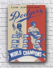 Los Angeles Dodgers Freeman Gibson 2025 1988 World Series Champions Poster