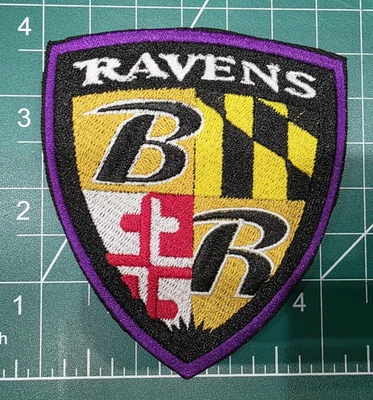 AWARENESS VINYL Baltimore Ravens Sleeve Patch 3.75" Iron /Sew On Embroidered Football Logo NFL