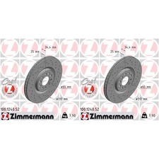 2x ZIMMERMANN SPORT BREMSSCHEIBEN 312mm GELOCHT VORNE passend für AUDI A3 TT SEA