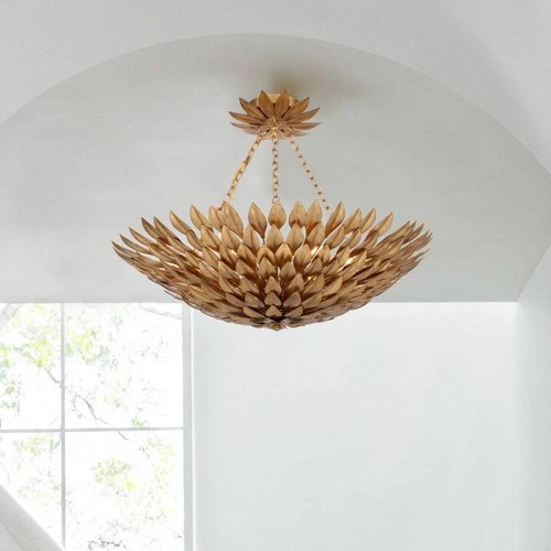 Crystorama Broche 24" Wide Antique Gold Ceiling Light - Picture 1 of 7