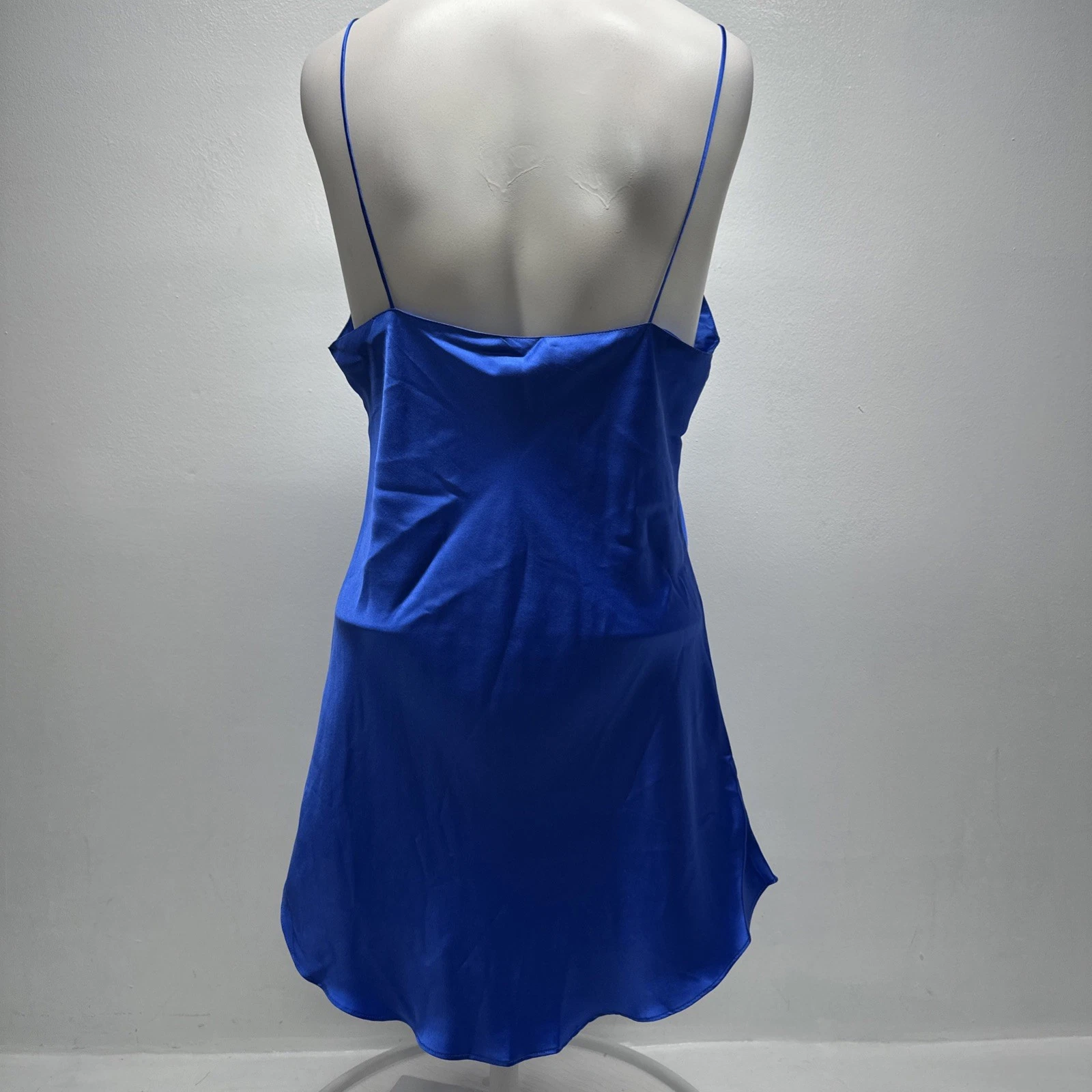 UNDERCOVER Victorias Secret abito slip seta babydoll senza maniche blu vintage 1977 M Medium