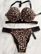 Victoria's Secret Swim Nwt Bikini Set True Cat Push Up Top Strappy Brazilian