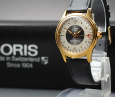 "N MINT w/box" Vintage ORIS Pointer Date 302-7285B Manual Men's Watch From JAPAN