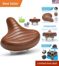 Wide Bike Seat for Men Women Comfort, Large Soft Padded Bicycle Seat Cushion,...