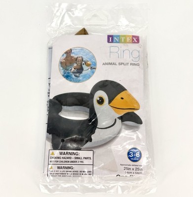 Intex Penguin Animal Split Ring Pool Float 25  Kids Swim Tube Summer Fun