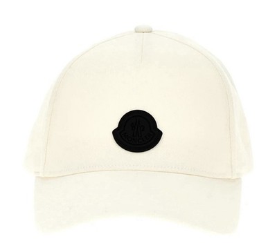 Moncler Logo Patch Hat Off White-Uni Size- Matt Black Edition- NWT