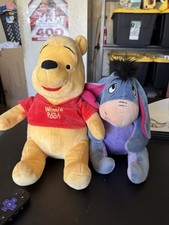 8" Eeyore  Winnie the Pooh Super Soft Plush Disney 2 stuffys
