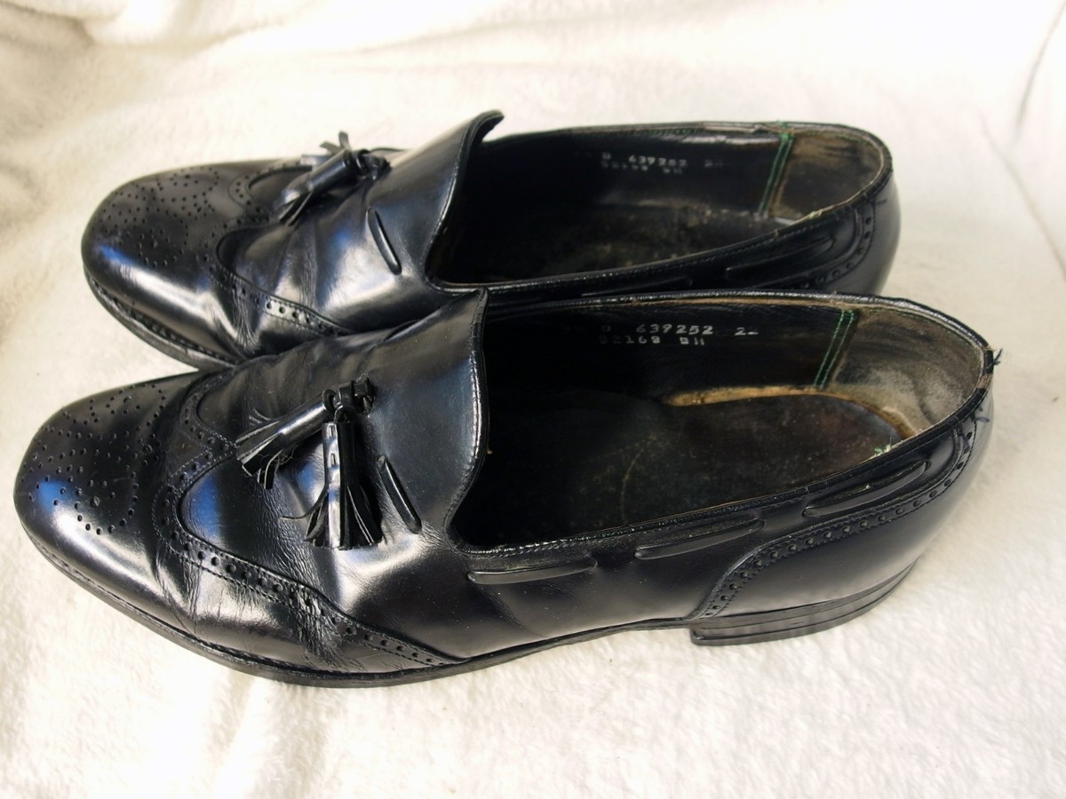 Florsheim Imperial Mens Leather Tasseled Loafers Shoes Size 9.5 C Black Slip On Men main image 3