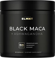 Organic Black Maca Root with Ashwagandha -Highest Potency 40,000mg 40x Strength
