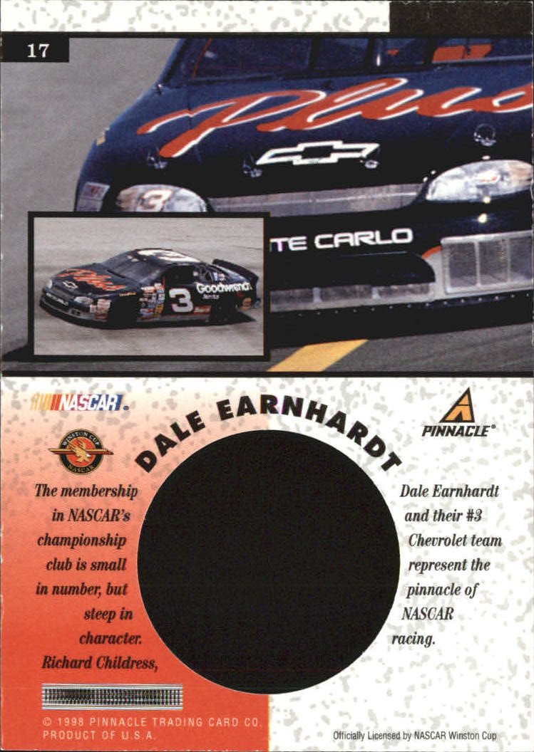1998 Pinnacle Mint - Dale Earnhardt #17 for sale online | eBay
