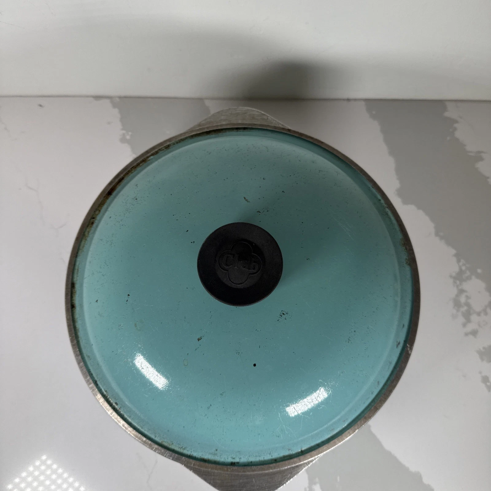 Vintage Club Aluminum 4 Qt Dutch Oven Stockpot Turquoise ~See Description *