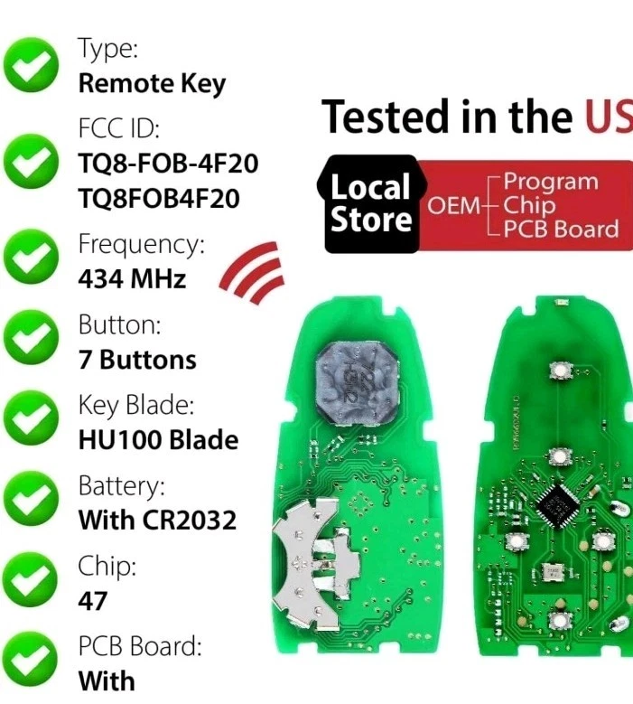 Replacement for 2019 2020 2021 Hyundai Nexo Key Fob Remote Control TQ8-FOB-4F20 - Image 4 of 4