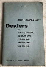 Rootes Group “Sales, Service, Parts Dealer Directory” Cars, Vans, & Trucks, 1965