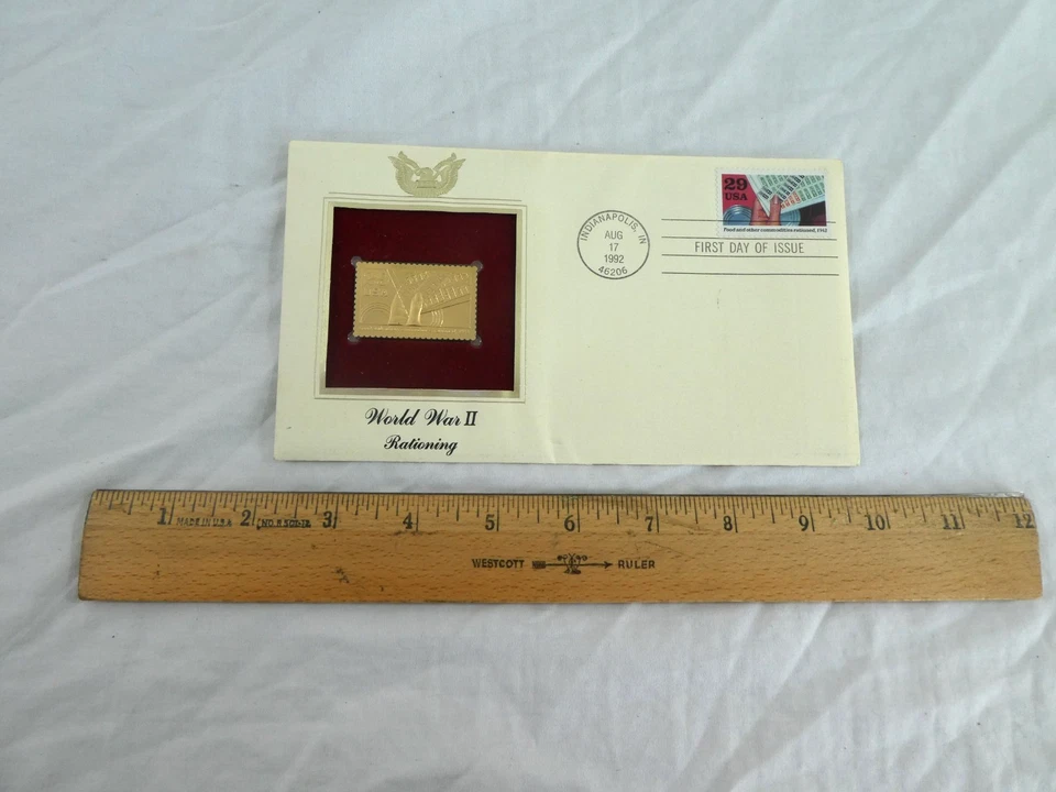 Vtg United States Postal Service First Day Of Issue WWII Rationing 1992 Envelope - Image 2 of 4