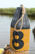 Weathered Look Coastal Living Fishing Decor, Replica Wood Buoy Float - WF-3