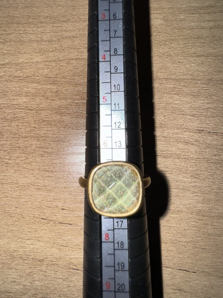 ANILLO Lia Sophia Piedra Verde Tono Dorado Antiguo Talla 7 Foto 3 de 3