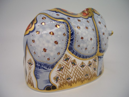 Peso de papel Royal Crown Derby "White Rhino" de John Ablitt - Imagen 4 de 10
