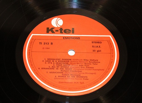 AA VV - EMOTIONS Artisti Vari cod. TI213B Disco Vinile LP 33 giri 1984 D325 - Foto 8 di 9