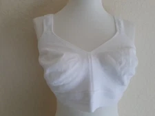 JMS White 38D #1220 Soft Cup No Wires Cotton Spandex Active Bra NO Wear Clean