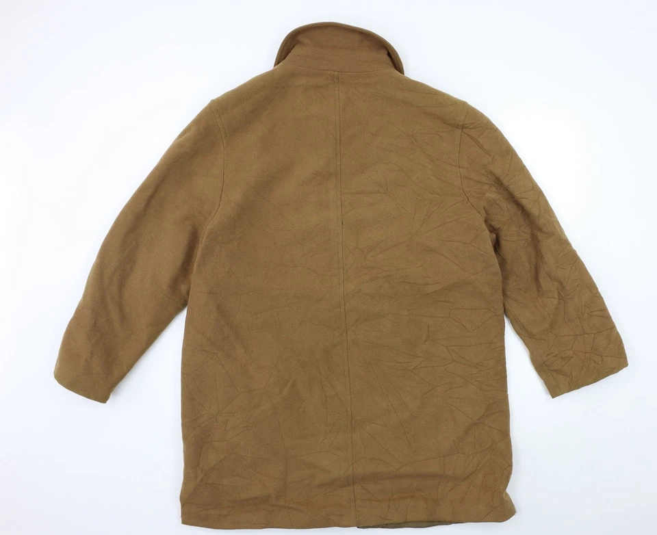 Kirsten Womens Brown Overcoat Coat Size 16 Button - Image 2 of 4