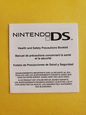 Nintendo DS Health Safety Instructions INSERT ONLY Replacement - Authentic