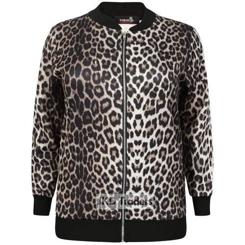 plus size leopard bomber jacket