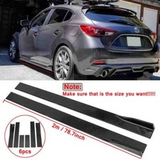 For Mazda 3 6 Mazda5 78.7 Side Skirts Rocker Panel Splitter Lip Glossy Black