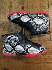 Nike Little Posite One Snakeskin Sail/Habanero Size 3Y Womens 4.5 EUC