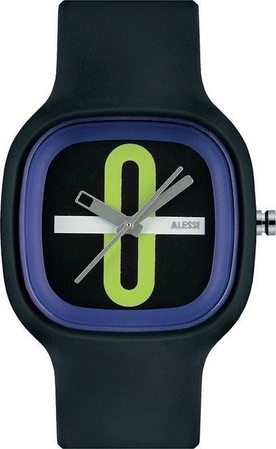 Alessi Men'S Al10020 Kaj Polyurethane Black With Decoration Green Designed By Karim Rashid Watch (8003299963683)