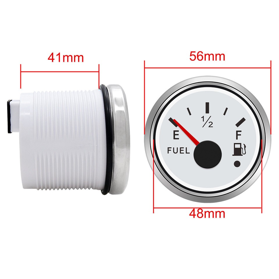 52mm Fuel Level Gauge Gas Meter 0-30 Ohms Black For Car Truck Marine RV US STOCK - Foto 2