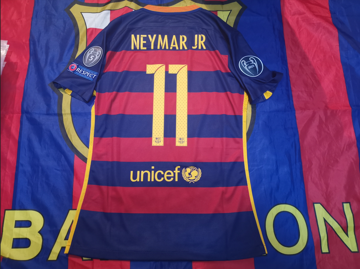 Barcelona 2015-16 home neymar match player issue shirt(BN