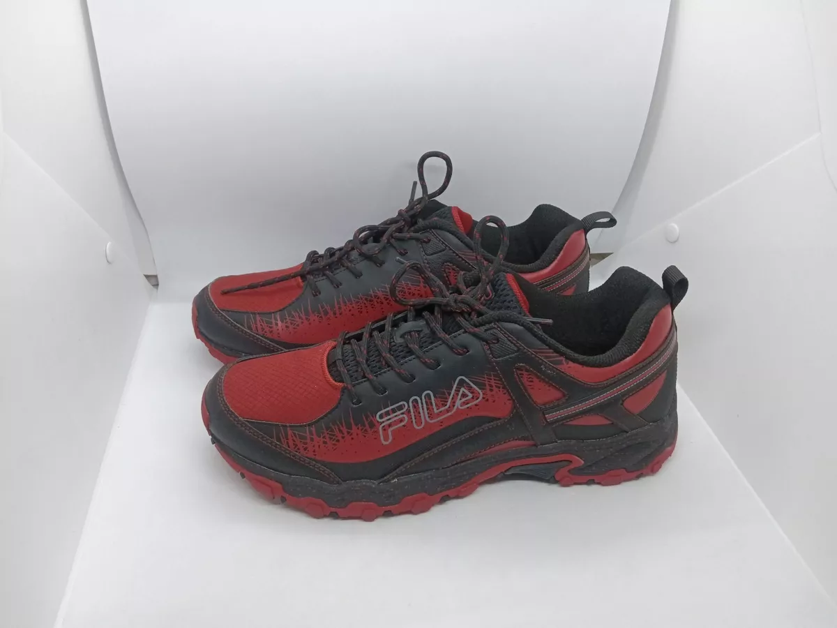 Fila black and red sneakers cheap