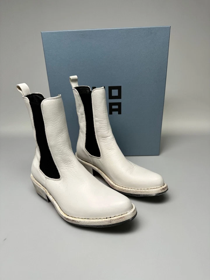 Damen Stiefeletten MOMA 1CW228 Capalbio Wash Avorio n. 37 Leder Elfenbeinfarben - Bild 2 von 4