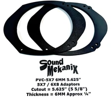 5x7" Sound Mekanix Universal PVC-5x7 6MM 5.625", 5x7/ 6x8 to 6.5" Adaptor 1 Pair