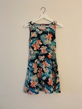 PINK Victoria's Secret Kleid tropisch Größe S/36 schwarz Palmen Hawaii Skater