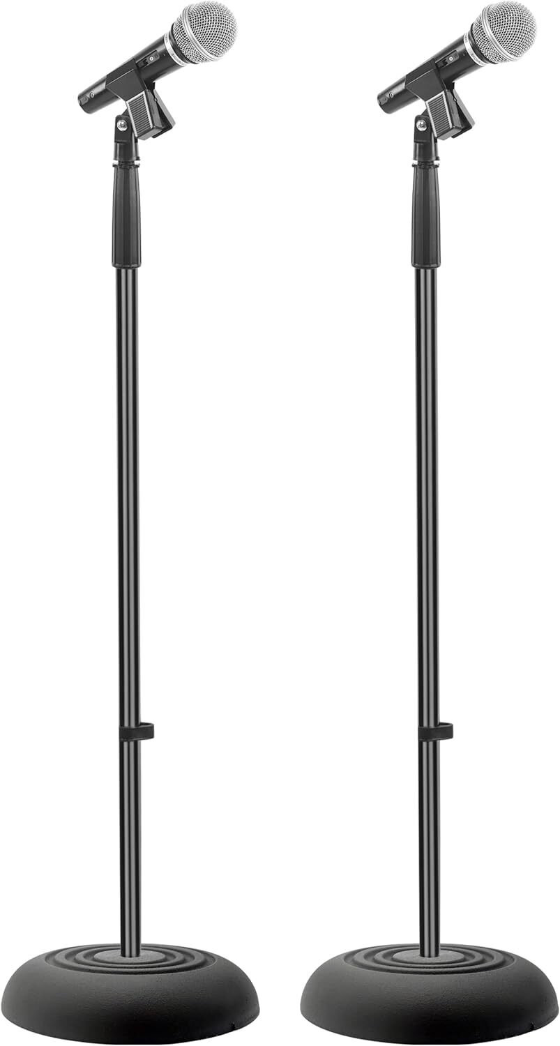 Handheld Microphone Stand with Heavy Compact Base for Stability-image
