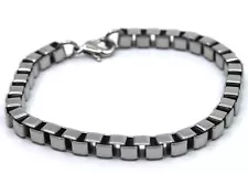 Venetian Box Chain Bracelet by RCI Stainless Steel for Men's 9"in Italy