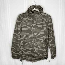 Jolt Long Sleeve Camouflage Hooded Zip Up Utility Jacket Medium Green