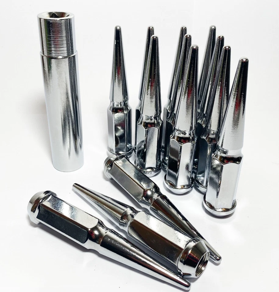 FIT PONTIAC MONTANA 1999-09 4.5'' SPIKE LUG NUTS CONICAL SEAT 12x1.5 CHROME 24PC - Image 2 of 4